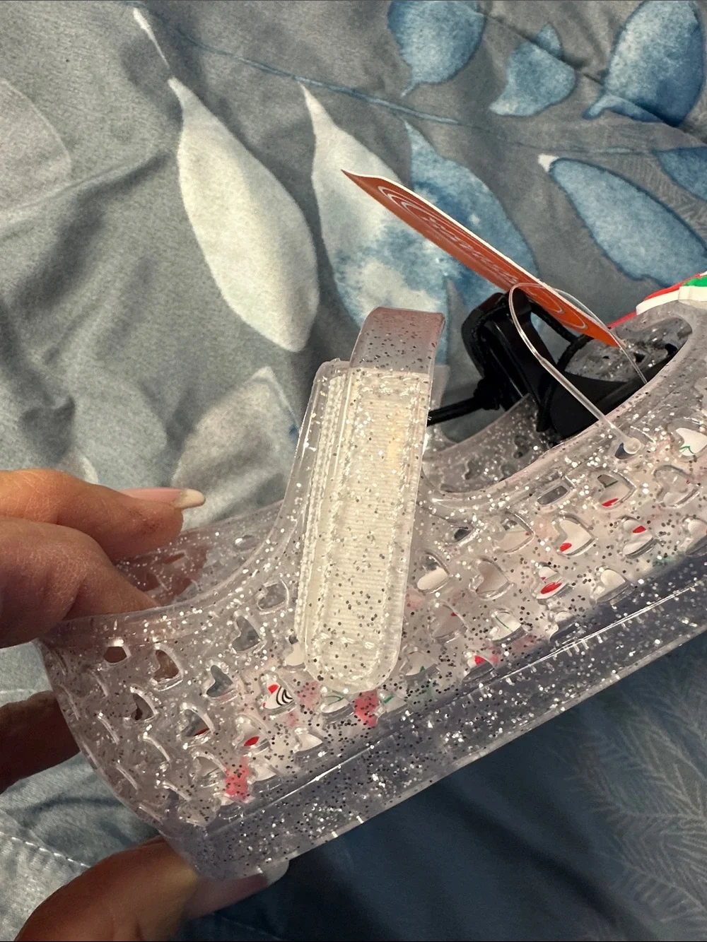 NWT kids wonder nation Clear Jelly Sandals w/Red Cherry Accent Sz 8